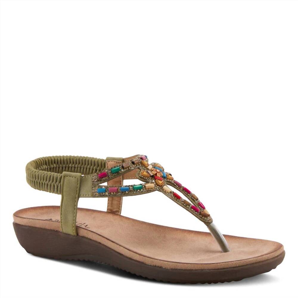 NEW PATRIZIA women's crema sandals in olive
